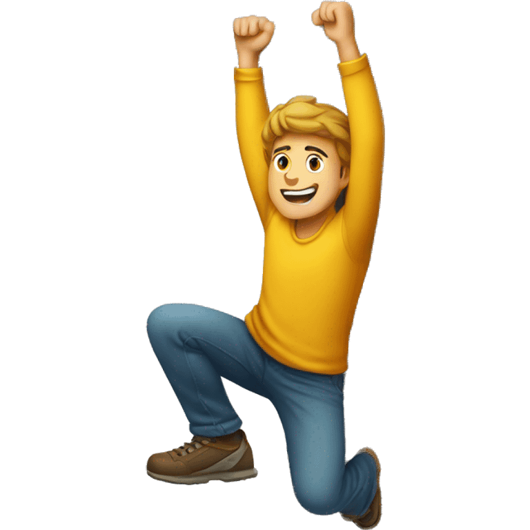 a guy climbing a wall emoji