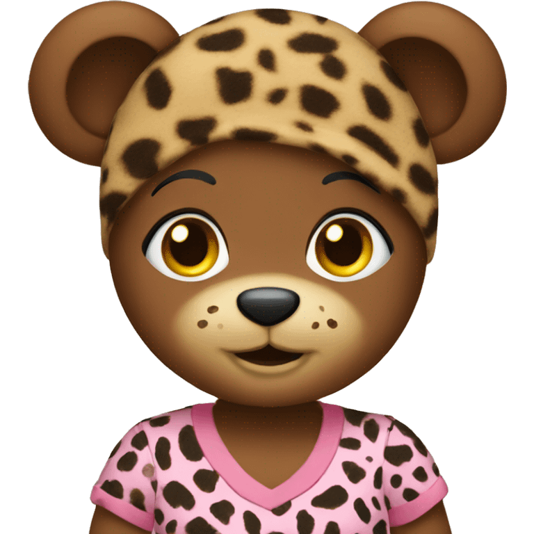 Teddy with Leoprint dress emoji