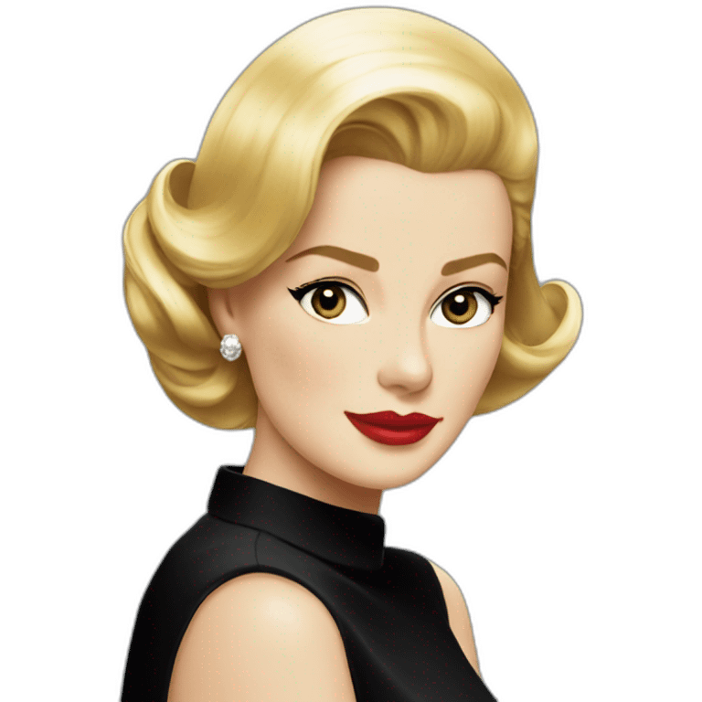 Grace kelly elegant wearing black emoji