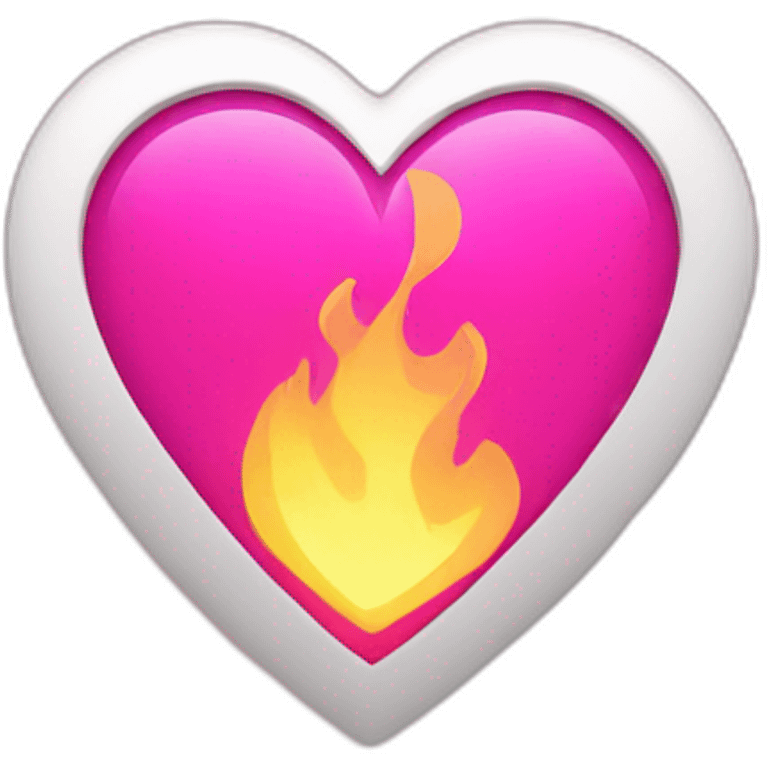 Pink heart with fire emoji