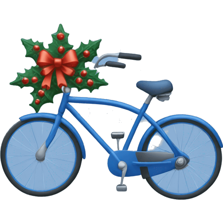 Blue Christmas decorated bicycle  emoji