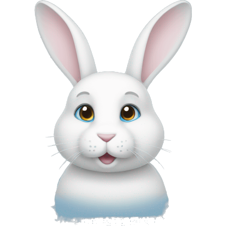 Lapin blanc au yeux bleu emoji