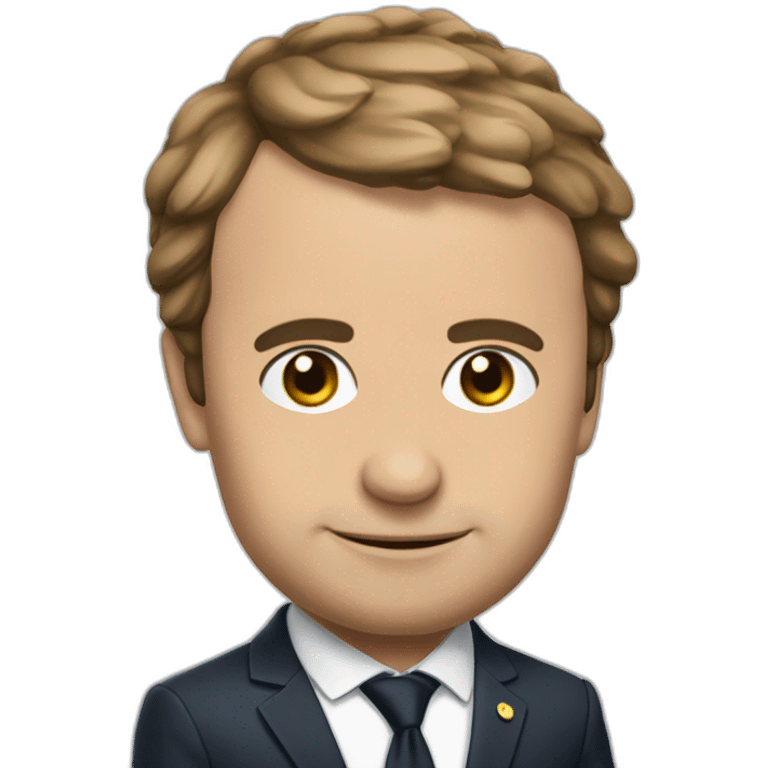 Macron avec un caca sur la tête emoji