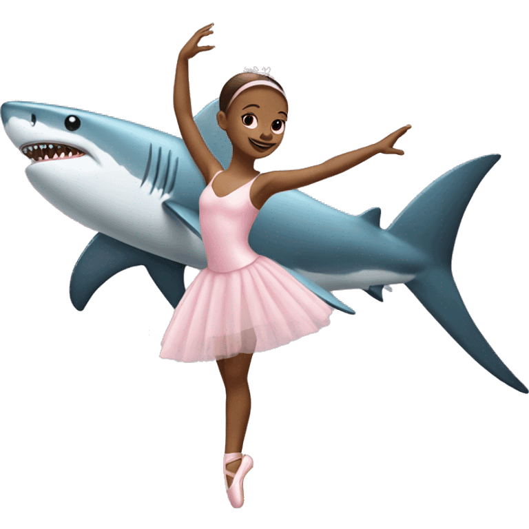 ballerina with a shark on top emoji