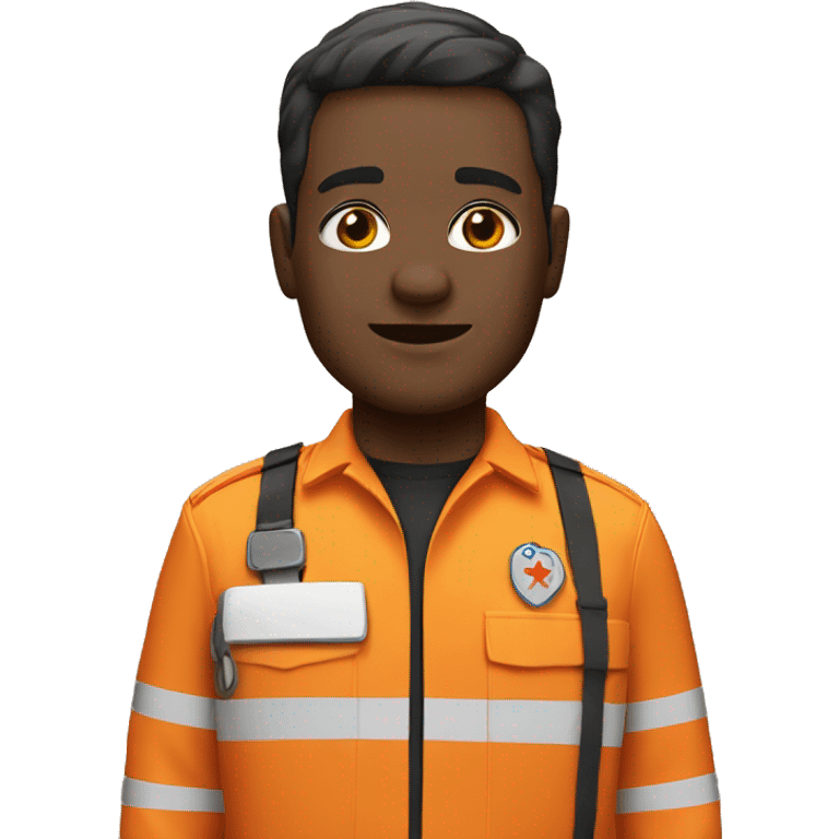 paramedic in orange reflective uniform emoji