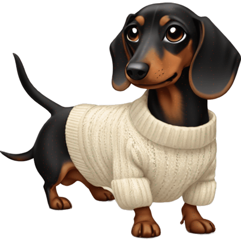 Dachshund wearing chanel Sweater  emoji