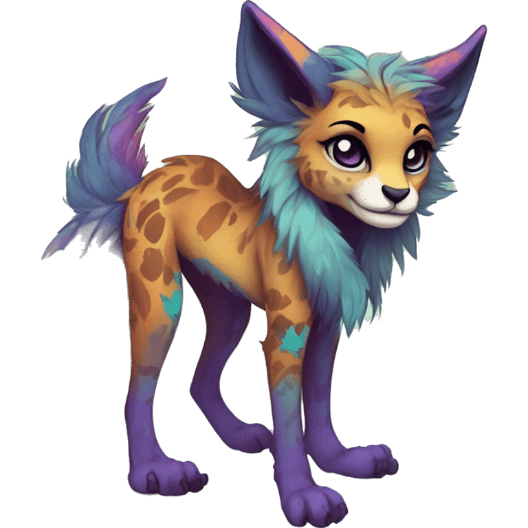 Cool cute Kawaii edgy colorful anthro fantasy animal fursona by griffsnuff & LiLaiRa & Falvie full body emoji