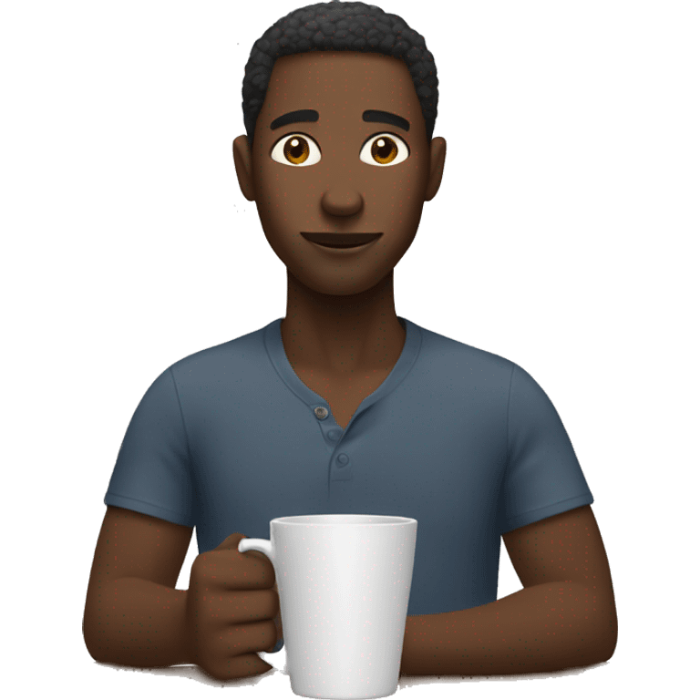 black man with a cup emoji