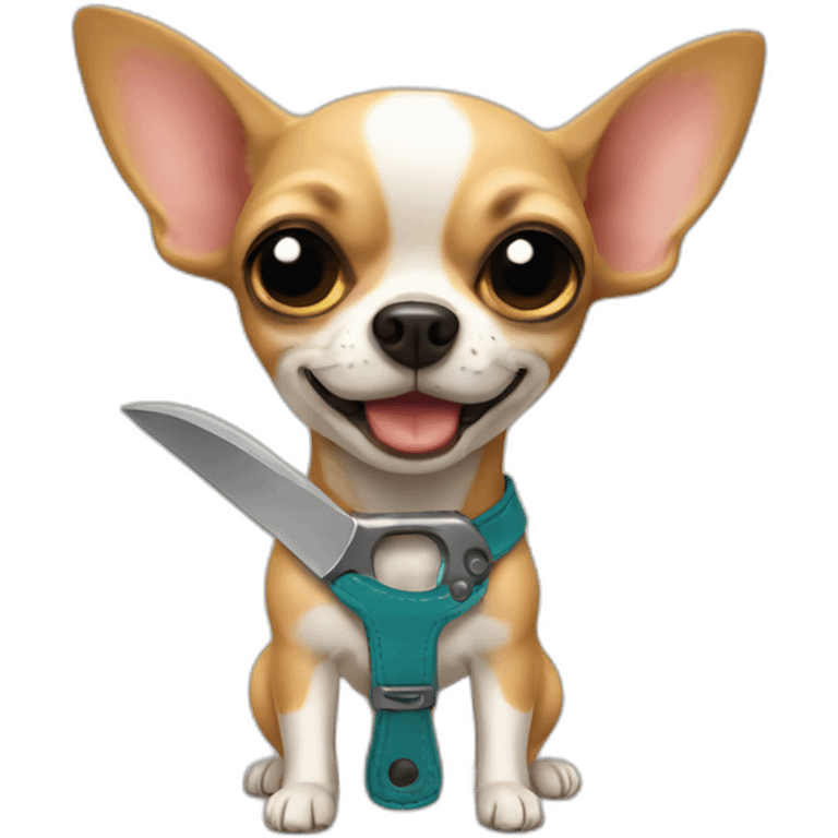 chihuahua with cuchillo emoji