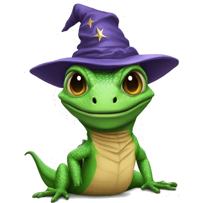 lizard with a wizard hat emoji