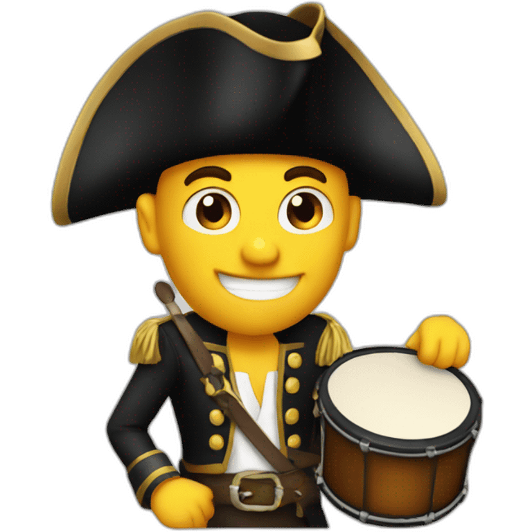 clean shaven pirate playing drum emoji