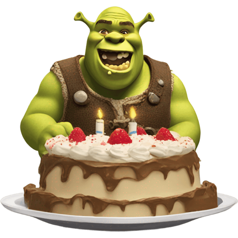 Shrek eating cake emoji