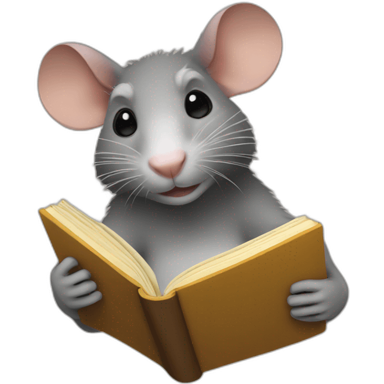 a rat holding a book emoji