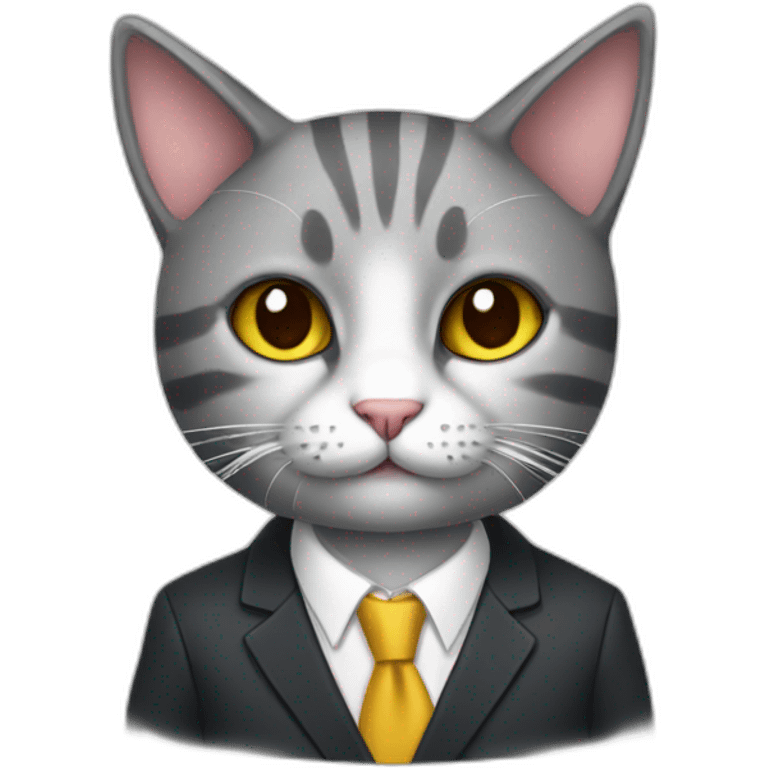 cat wears suit emoji