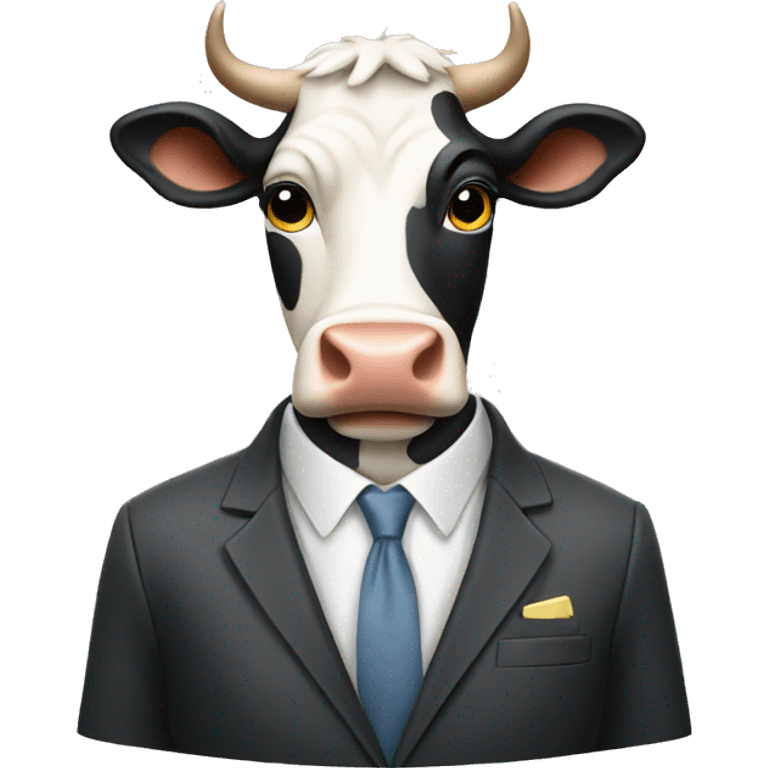 cow wearing a suit emoji