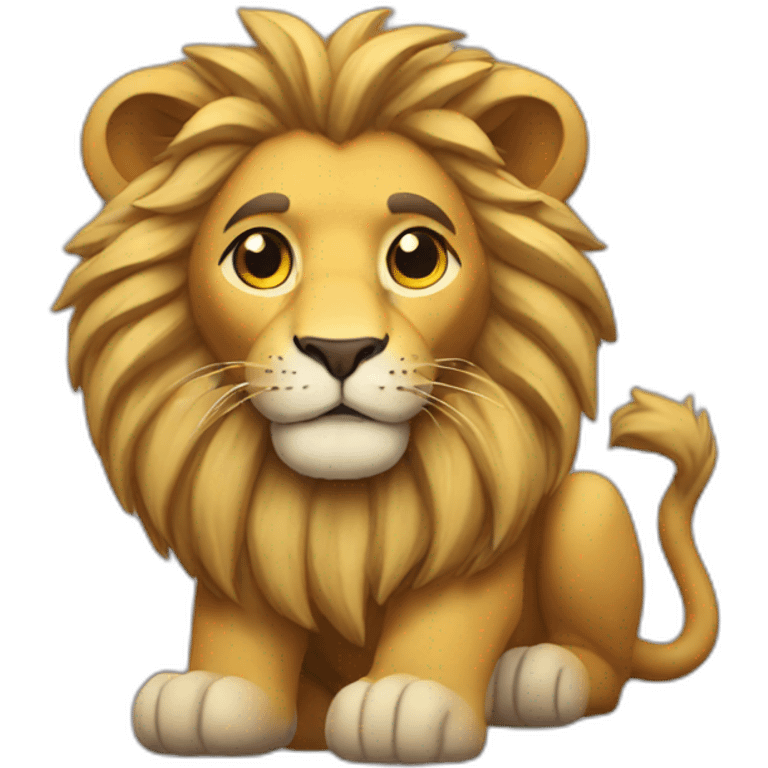 Chat sur lion emoji