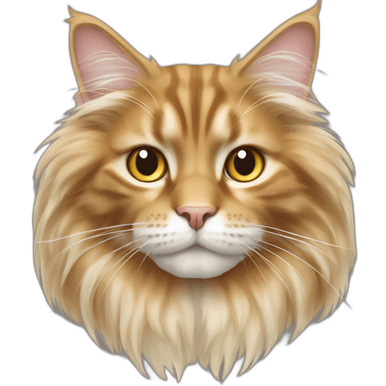 golden maine coon cat with golden nose and white front paws emoji