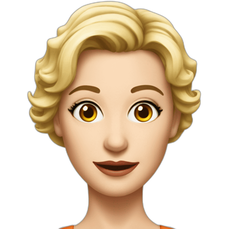 Sandra Huller german actress face head realistic short hair smirk emoji