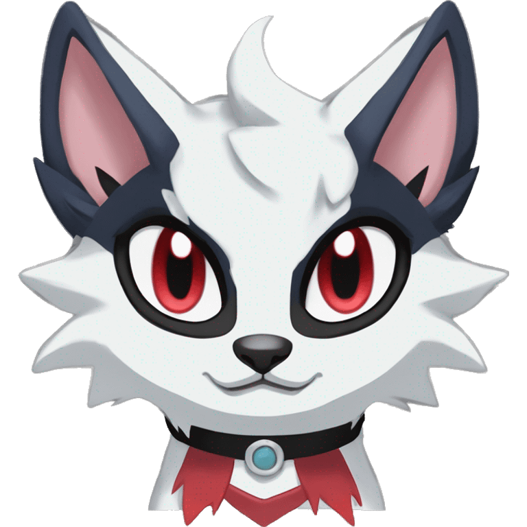 Kawaii Cool Edgy Nargacuga-Absol-Zangoose-Sneasel-Quilava with a collar on, full body emoji