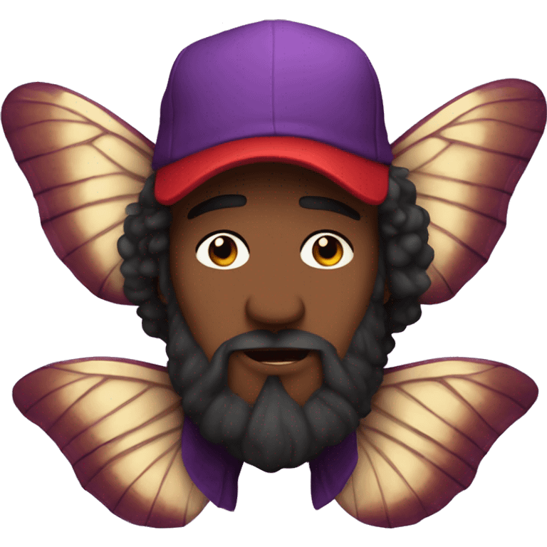 Daddy valentin purple big moth big red hat emoji