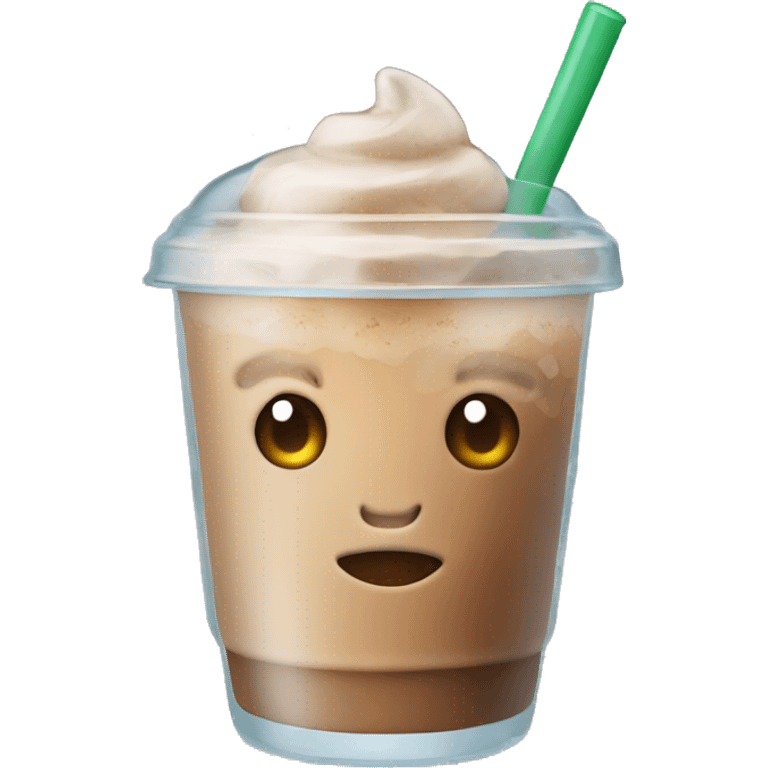 iced latte in a see through cup emoji