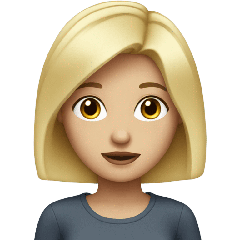 Blonde bob blue eyes girl  emoji