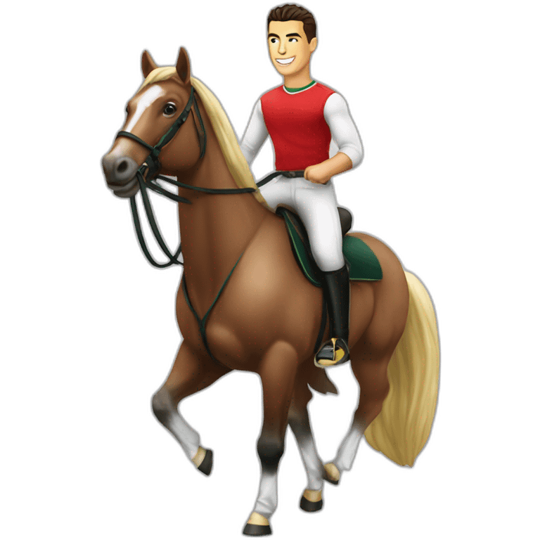 Cristiano Ronaldo sur un cheval emoji