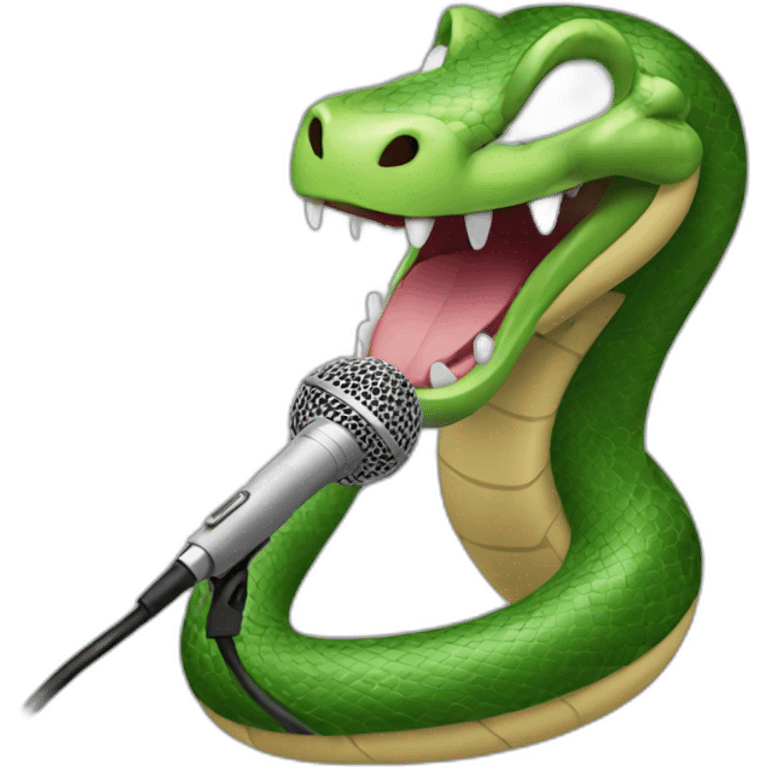 the snake sings into the microphone emoji