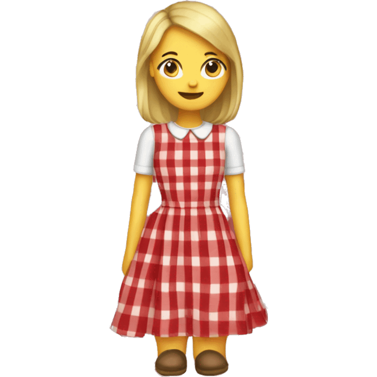 dark red gingham dress emoji