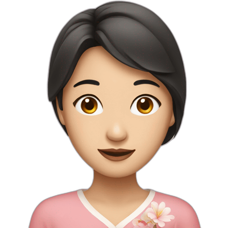 Asian lady in love emoji