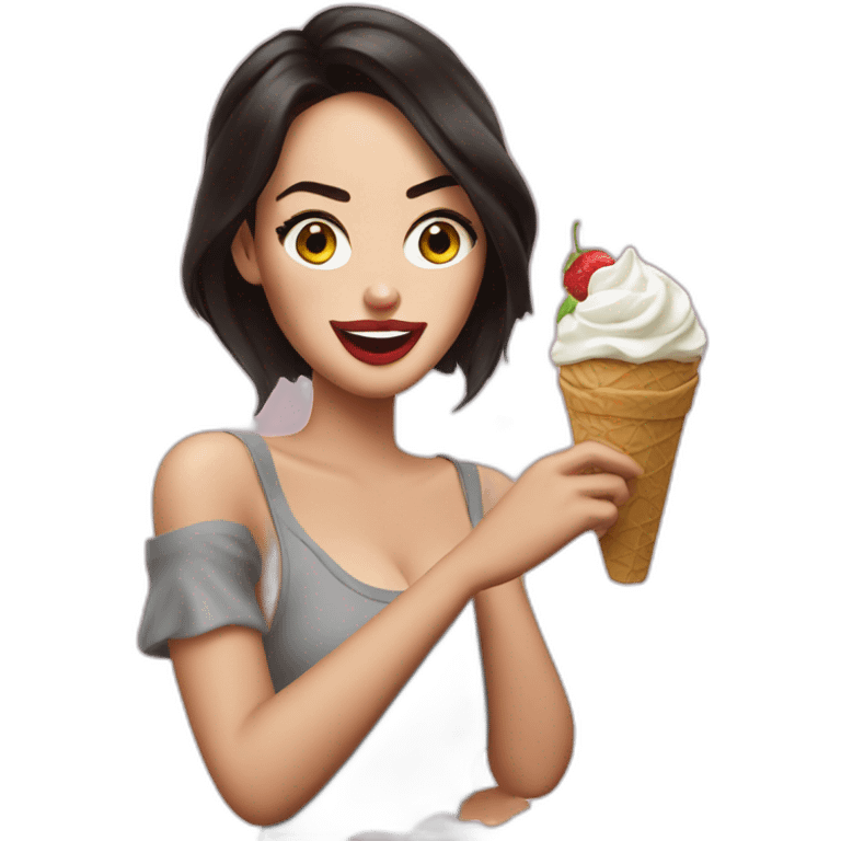 Megan Fox eat ice cream  emoji