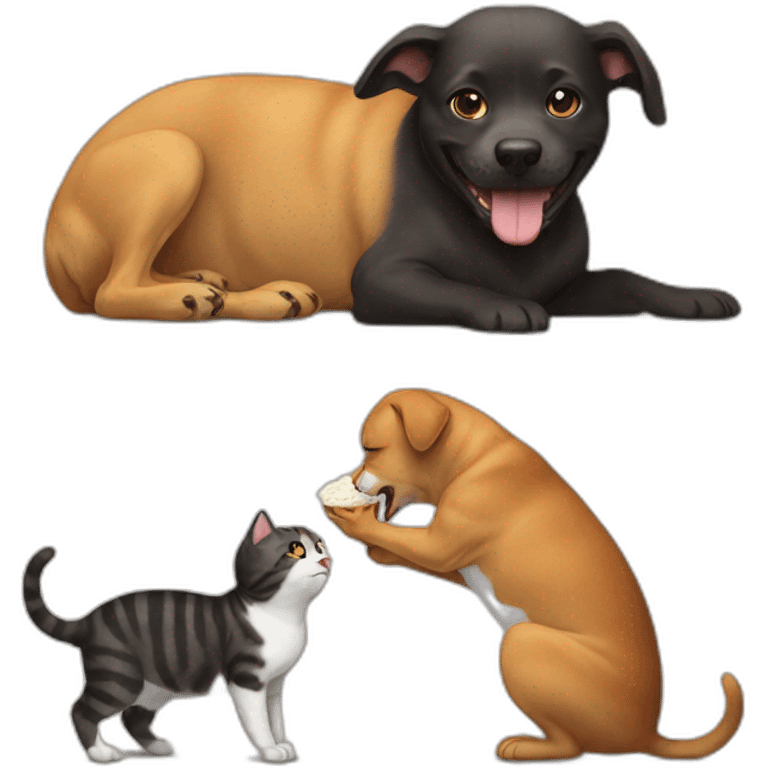 Dog eating cat emoji