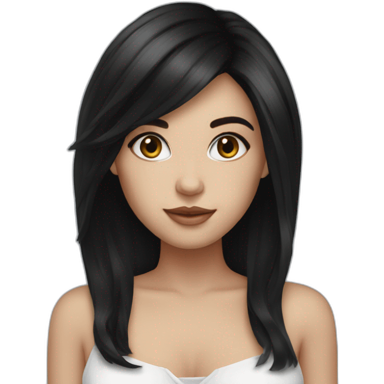 beautiful girl, black hair, white skin emoji