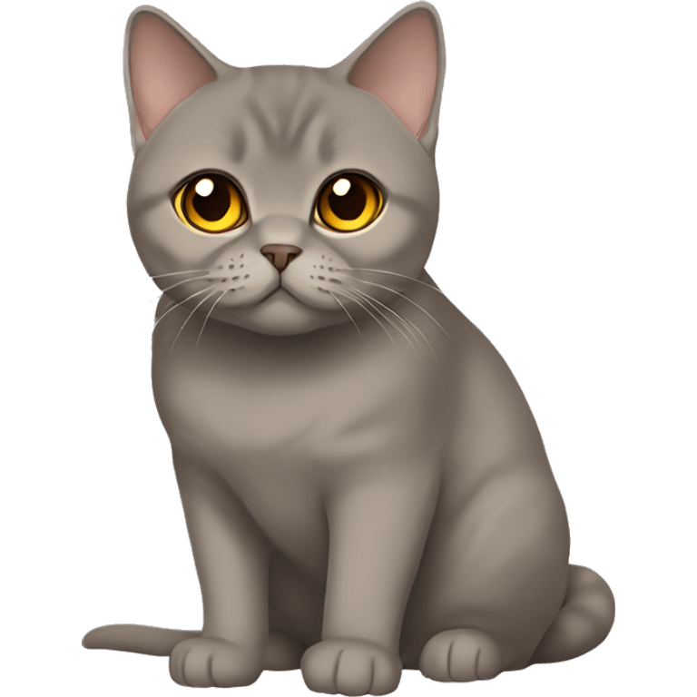 Brown british shorthair with Brown eyes sitting  emoji