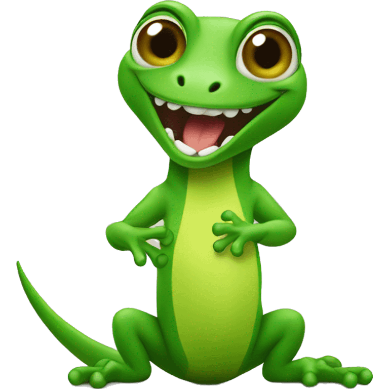 Green Gecko singing emoji