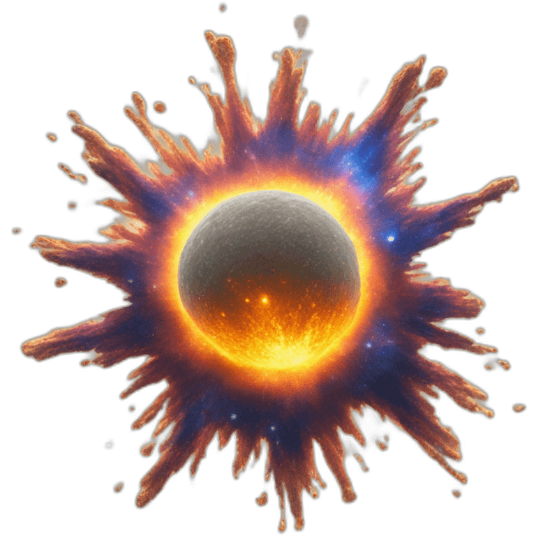 Supernova star exploding with dust and particles emoji