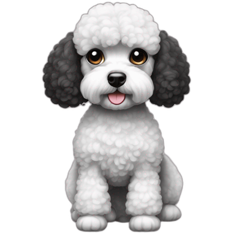 Mini poodle black and white emoji