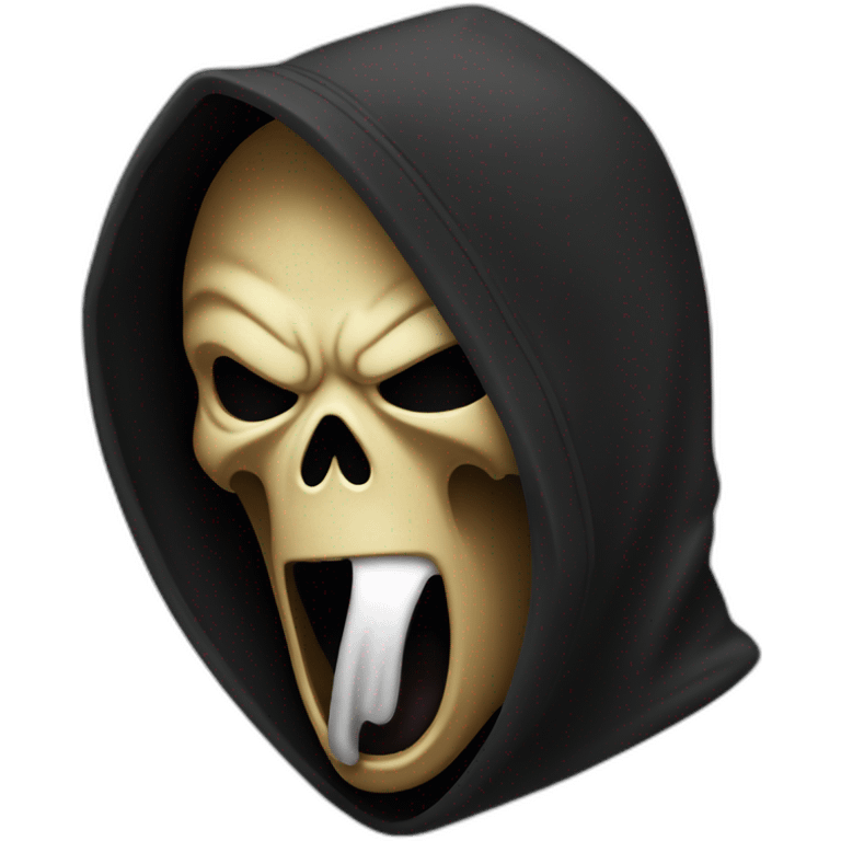 Ghostface Scream with black hoodie emoji