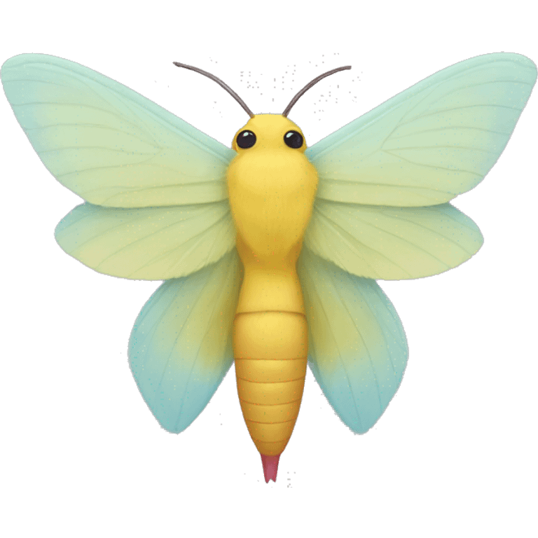 A rosy maple moth emoji