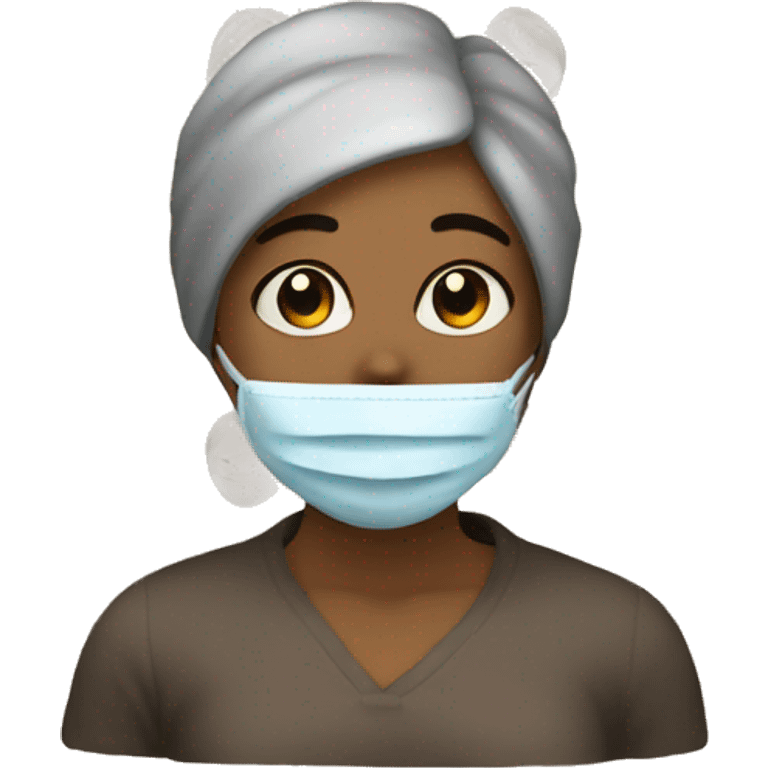 A sick mom have mask  emoji