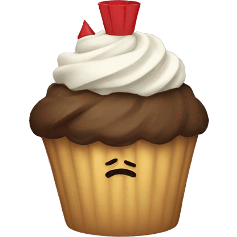 Cupcake with a cape emoji