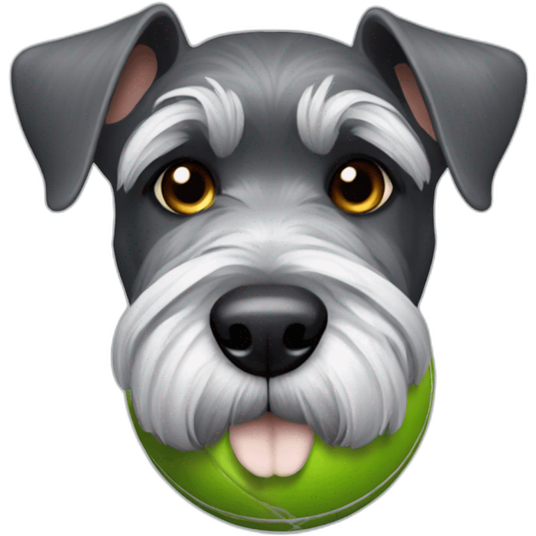 Schnauzer with ball emoji