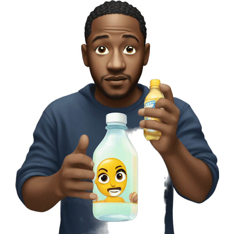 kendrick lamar holding a bottle of baby oil emoji