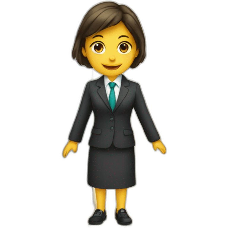 a girl in a suit invites you to enter the door emoji