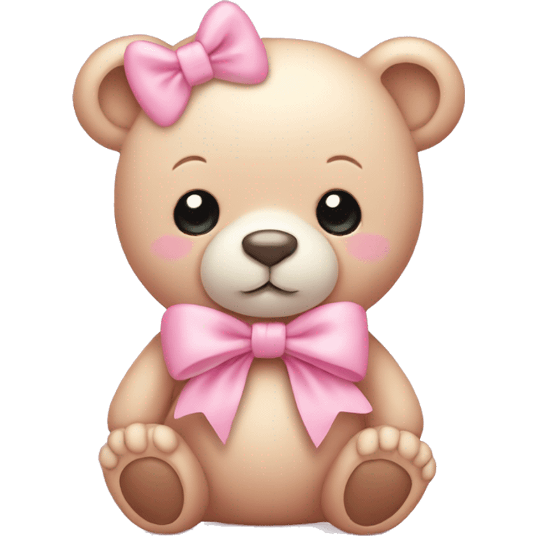 baby pink bear with bow emoji