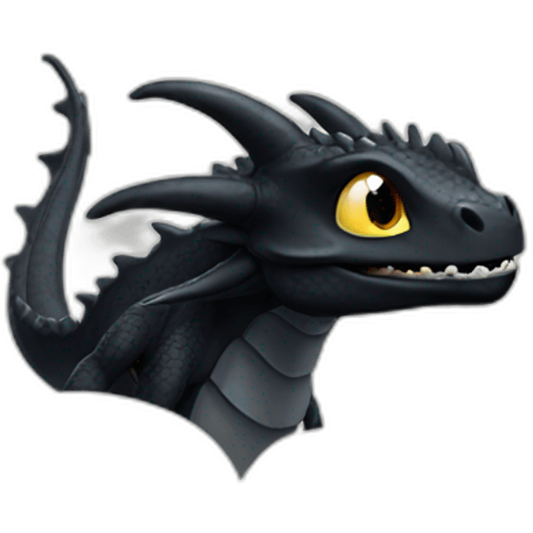 toothless black dragon emoji