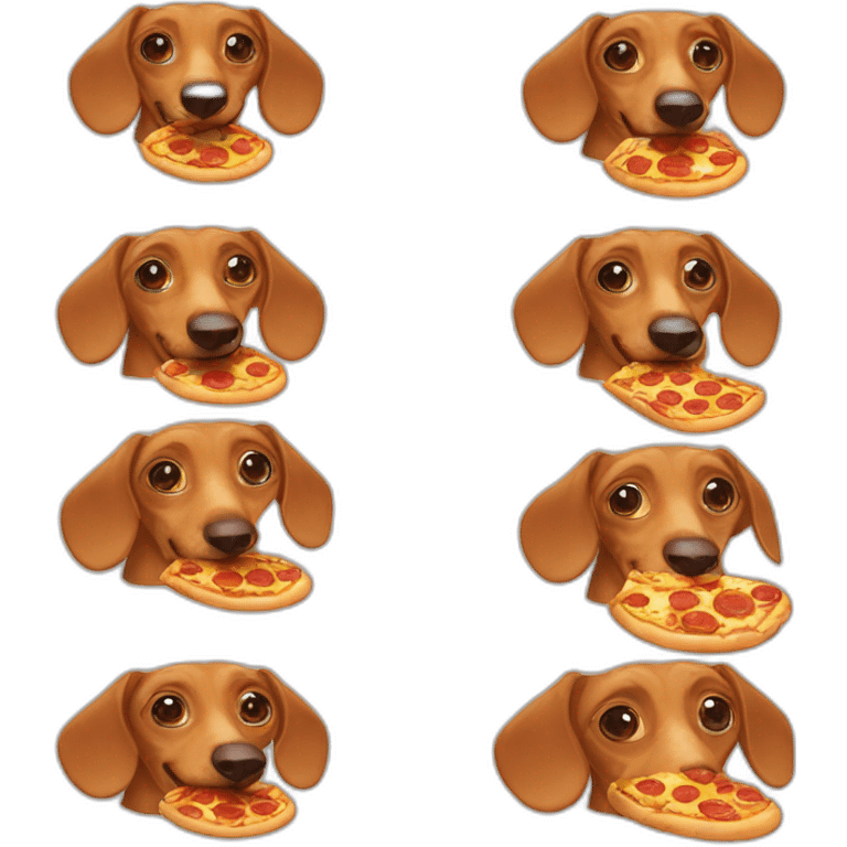 dachshund eating pizza emoji