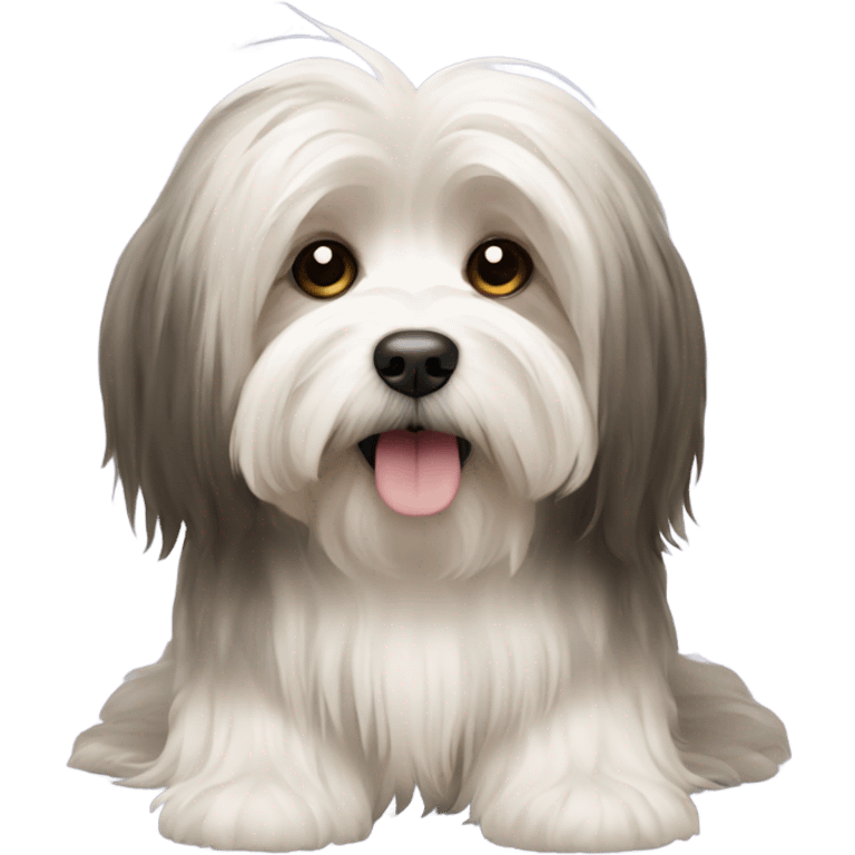 Havanese with long hair down to the floor emoji