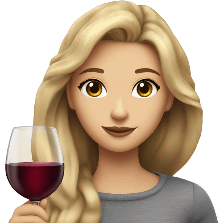 A blonde beautiful girl and a light brown hair super cute beautiful girl drink wine together emoji