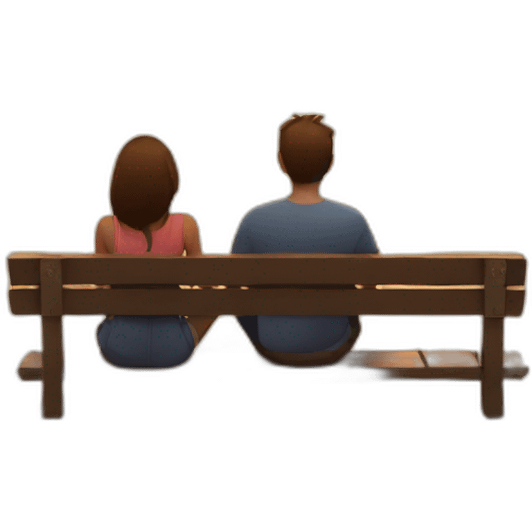 girl and guy sitting watching the sunset emoji